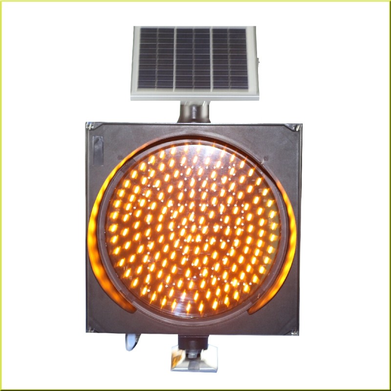 Customized plastic solar warning led traffic flashing light synchronous warning road safety