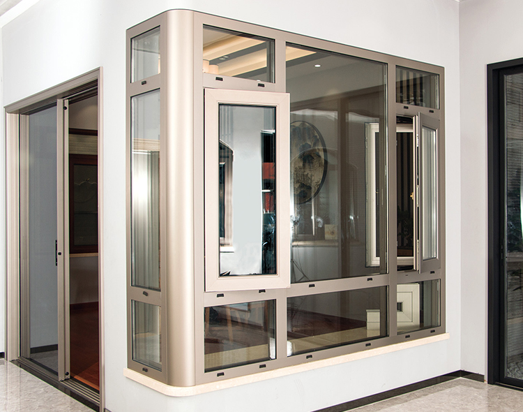 Aluminum casement window swing glass window