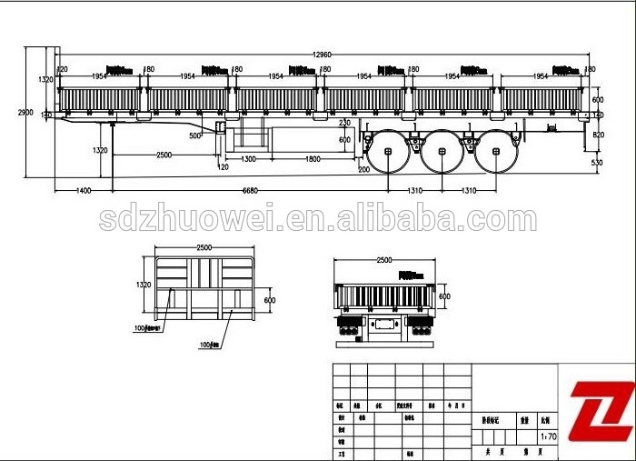 Stock 3 Axle 60 Ton Curtain Detachable Wall Sidewall Semi Trailer