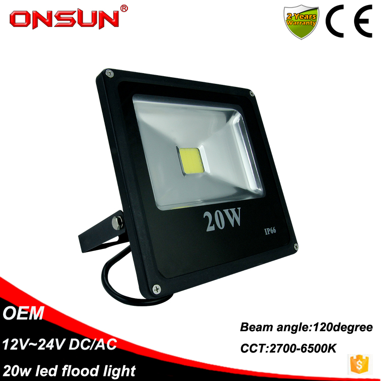 High Lumen Outdoor led floodlights DC 12V DC24V IP65 IP66 led flood light 20W