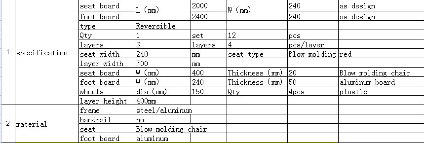 Movable Portable aluminum bleachers with seating