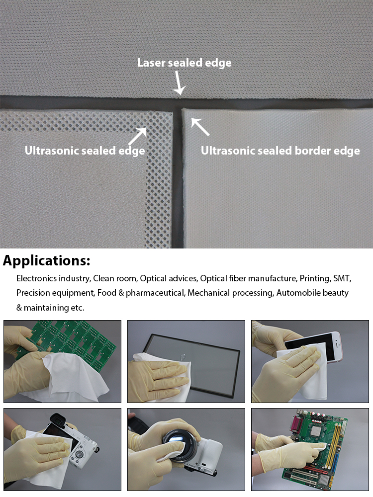 100% Polyester Cleanroom Cleaning Wiper Cloth