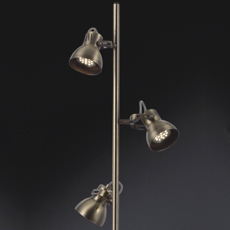 Wholesale Guangzhou 3 lights Gu10 brass antique floor lamp/spot light vintage floor lamp