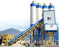 HZS50 Stationary Concrete Mixing Plant in Africa