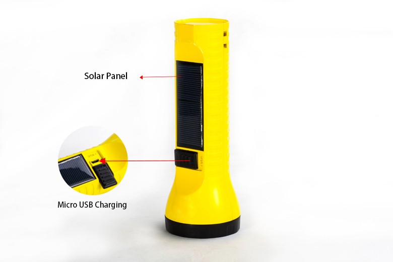 Rechargeable LED Solar Torch Flashlight Outdoor Emergency Light