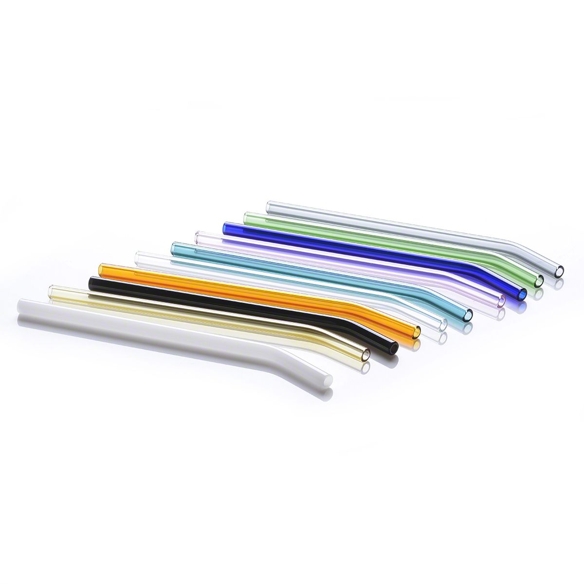 Handmade Borosilicate Straight Glass Straws Bent Glass Drinking Straws Colored