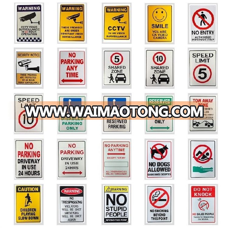 Metal Custom Outdoor Use Warning Notice Signs Plate