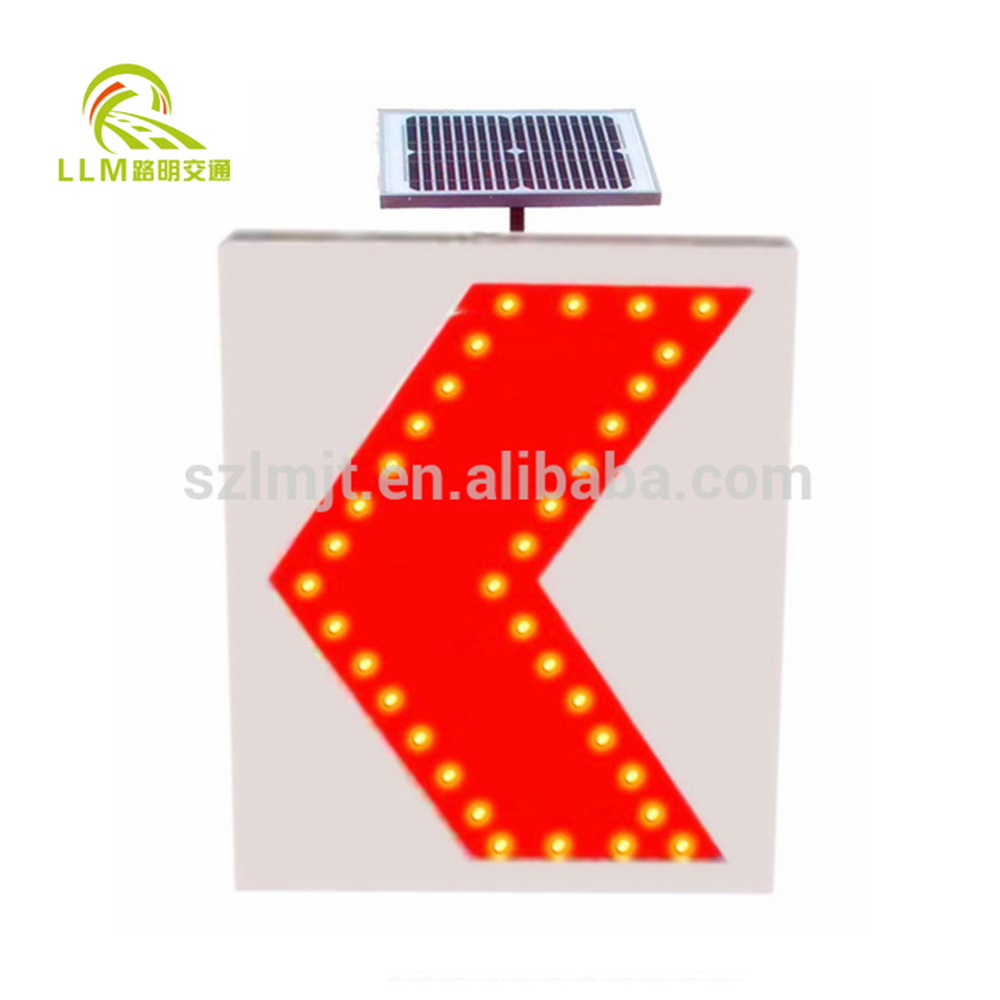 LED solar powered traffic safety flashing arrow sign