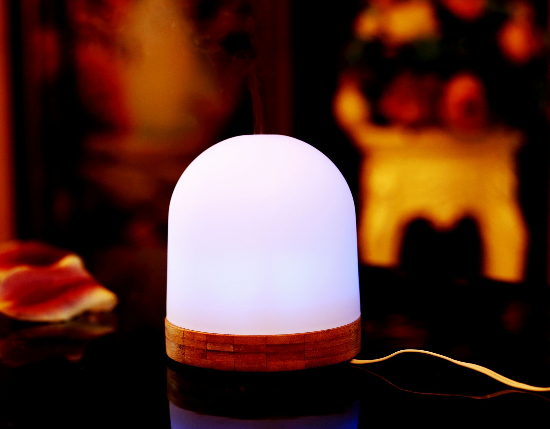 High quality real wood Ultrasonic aromatherapy  diffuser , aroma mist humidifier , LED light essential oil diffus