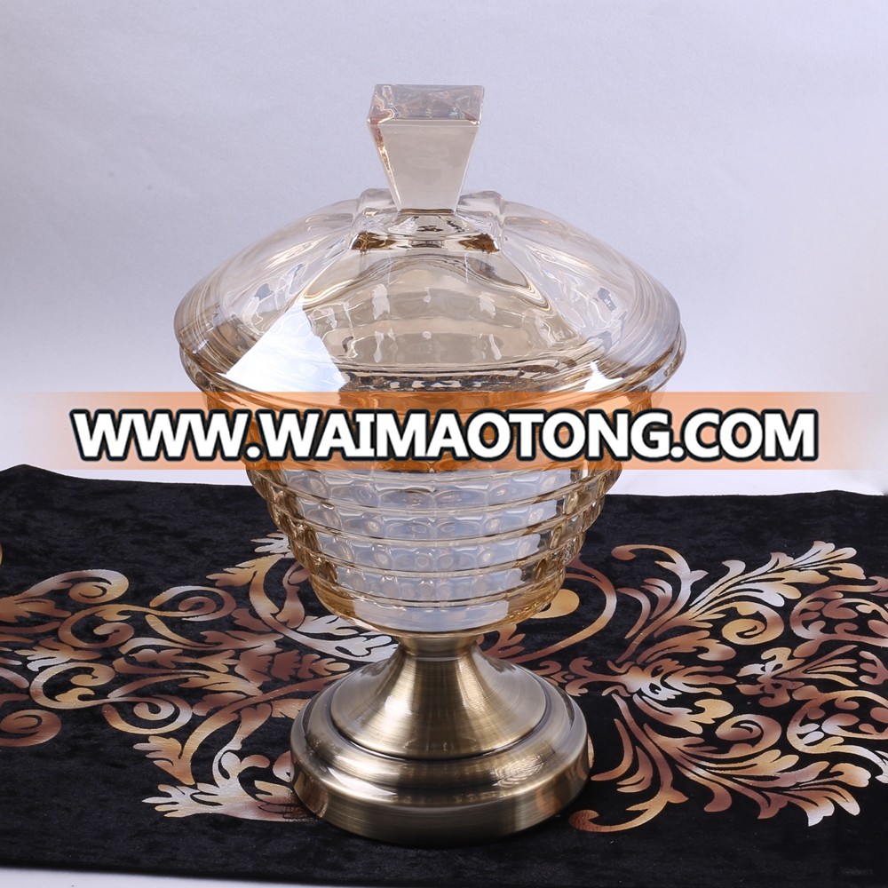 NO C009 with lid simple glass candy jar for wedding decorative