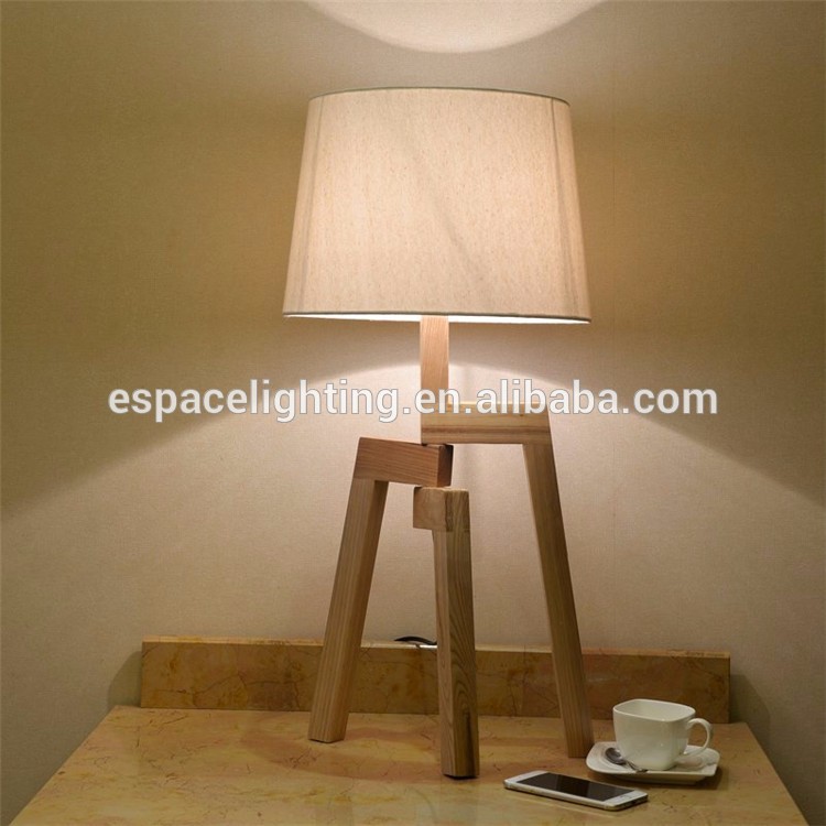 Modern wood led table lamp from zhongshan factory