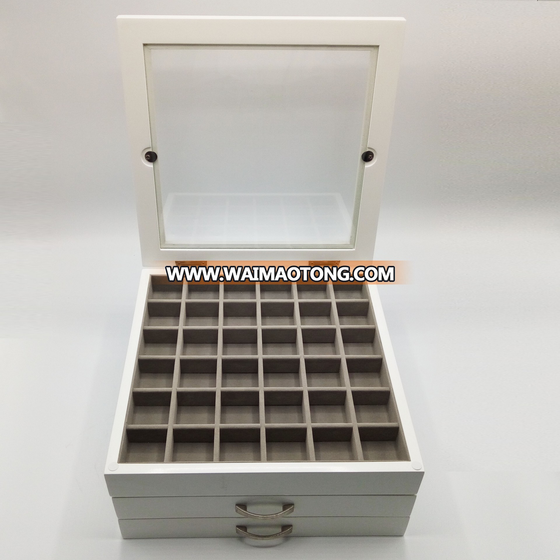 Factory direct fashion multi-function large capacity simple white jewelry box