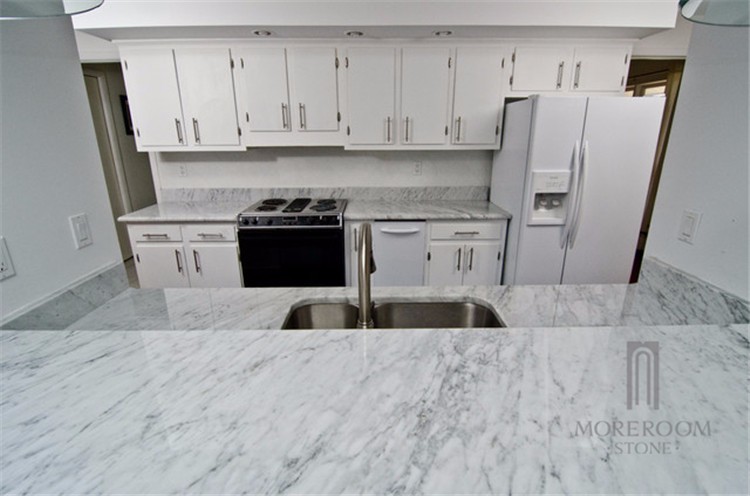 Carrara white marble kitchen countertop table top