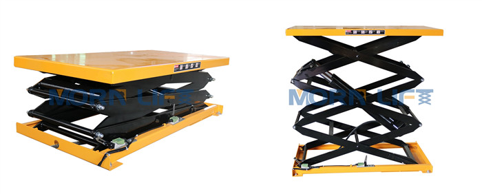 Heavy duty mini scissor lift with safety bellow fixed hydraulic scissor lift table