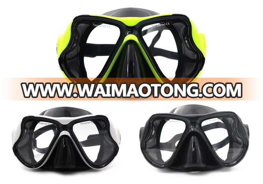 Amazon Top Seller Low MOQ High quality Tempered Glass Silicone Diving Mask