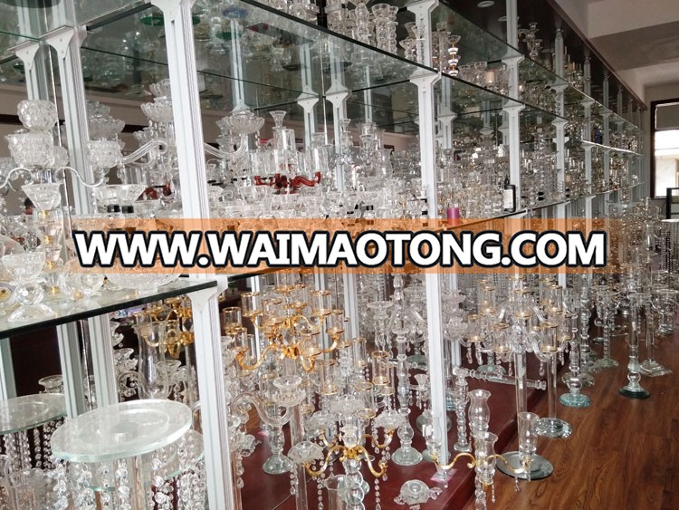 5 arm wedding crystal material and candelabra type crystal bead candle holders