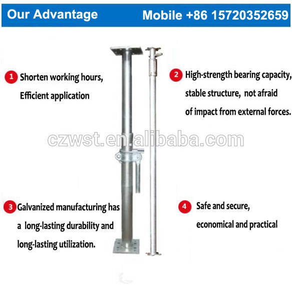 Heavy duty adjustable shoring scaffolding steel prop