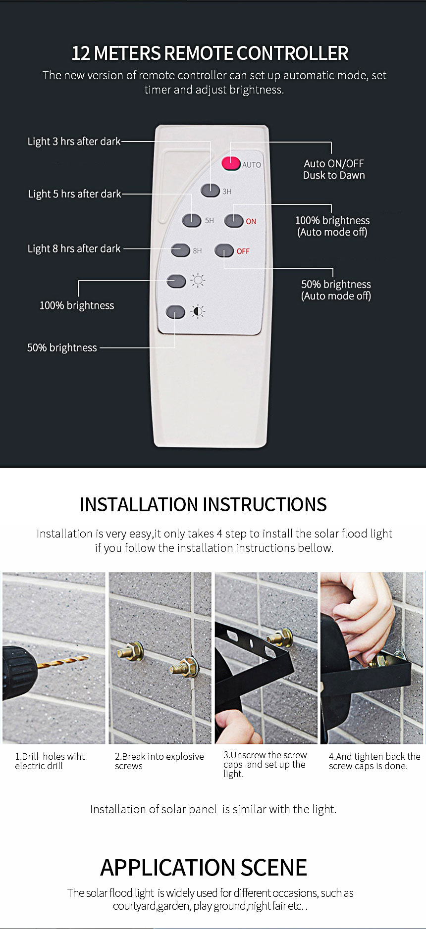 LED Solar Flood Light