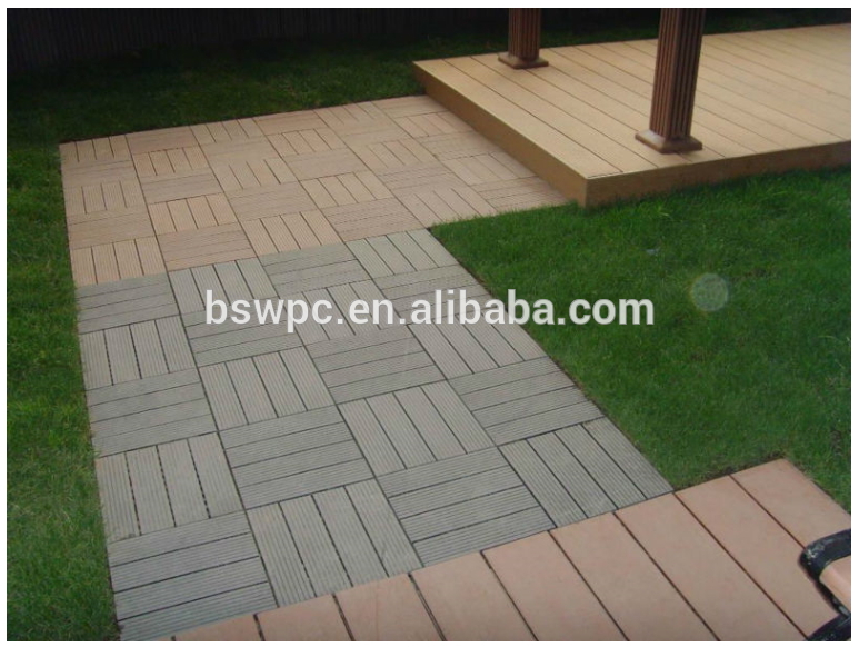 Wholesale composite co-extrusion wpc garden decking board floor tiles