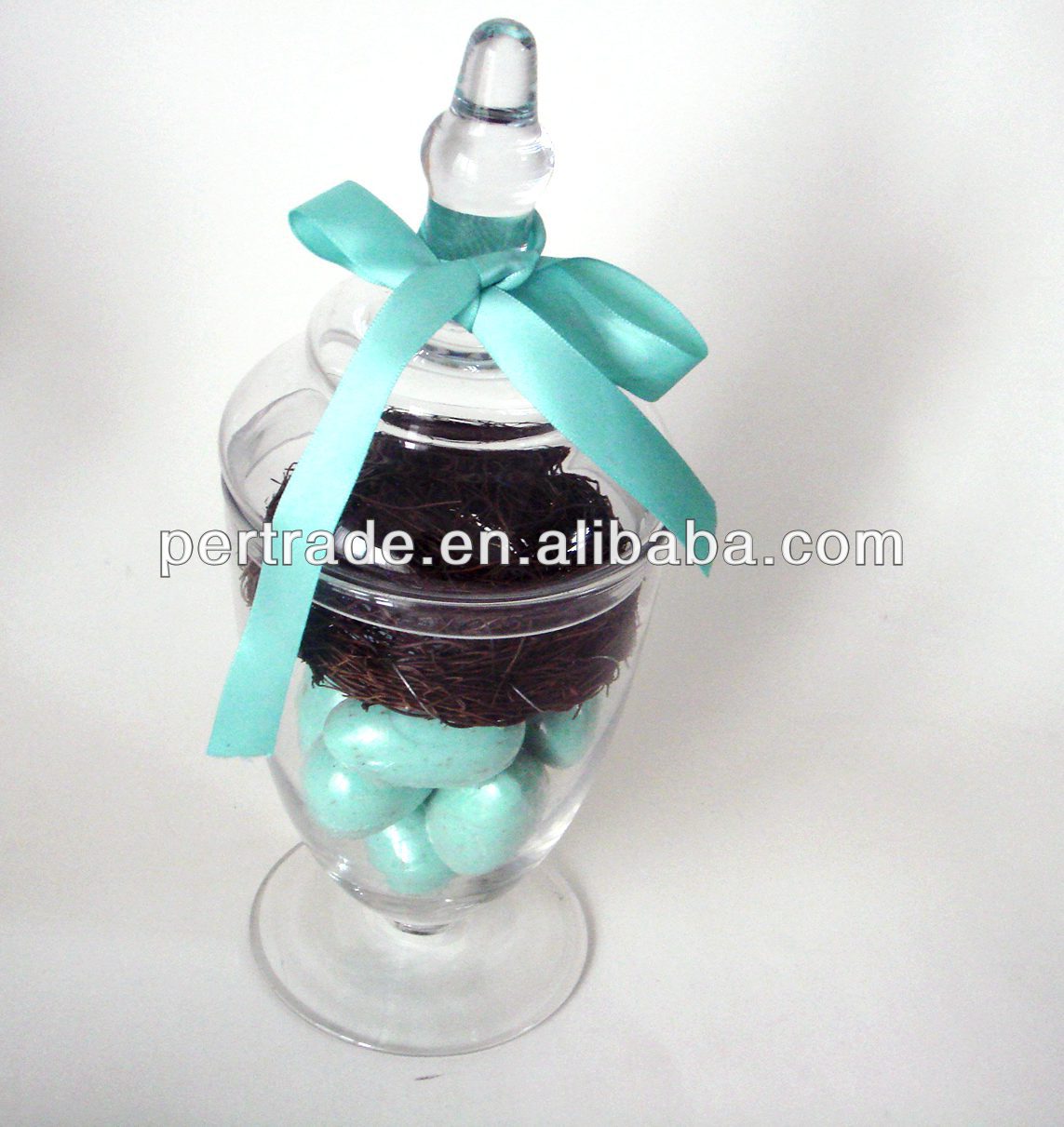 Handmade clear storage glass jar