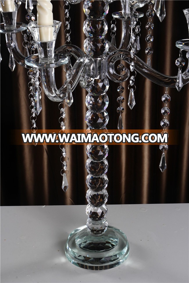 5 arm wedding crystal material and candelabra type crystal bead candle holders