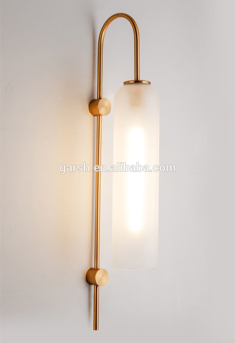 Contemporary Long Arm Glass Bedroom Mounted Light Wall Lamp For Home