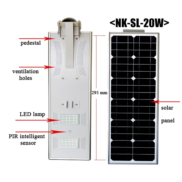 2019 NOKIN 20W new design cellphone APP intelligent control solar street light