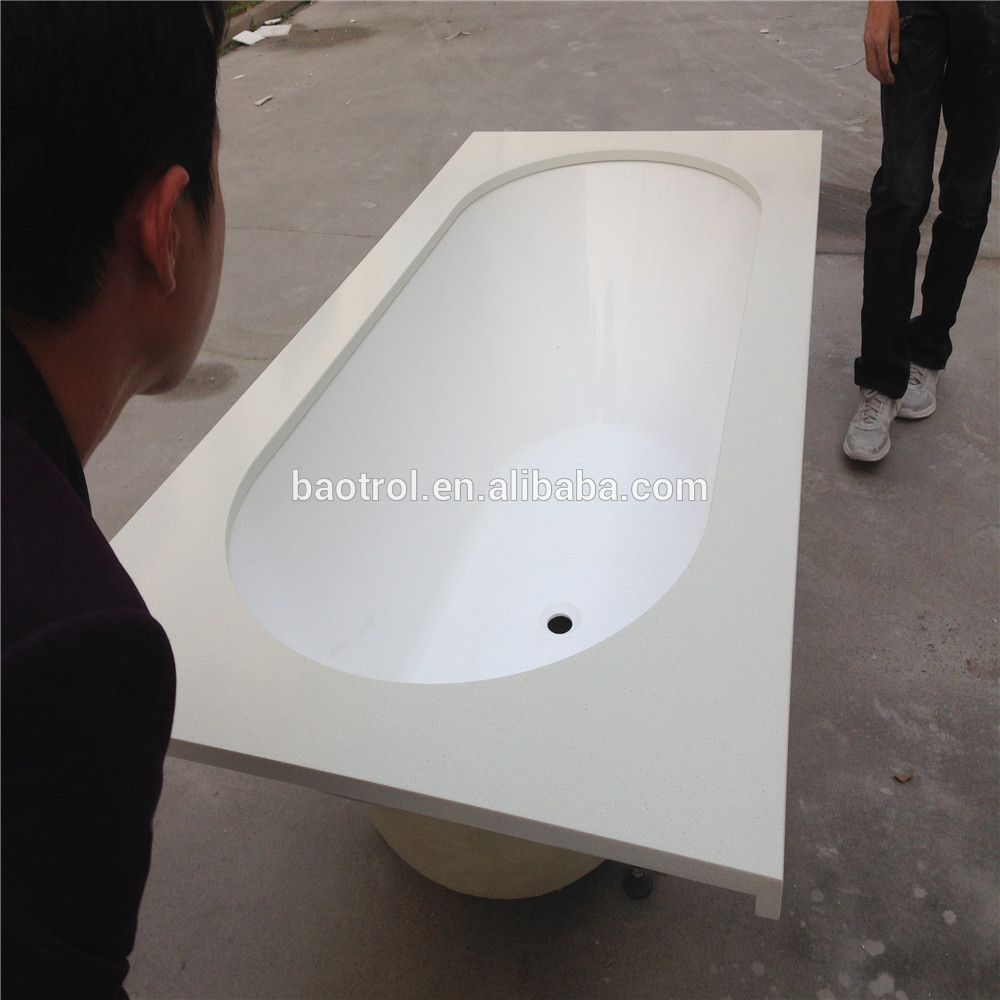 Black& white matte solid surface artificial stone resin square bathtub