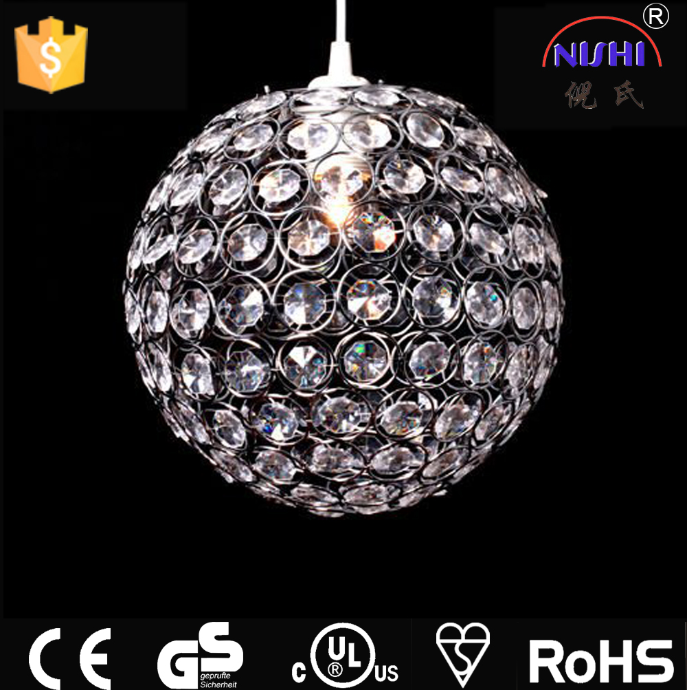 Round decorative chrome clear crystal cover ceiling lamp NS-120264