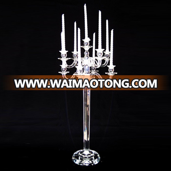 Elegent Crystal Candelabra with Flower Bowl for Tabletop Centerpieces Decoration