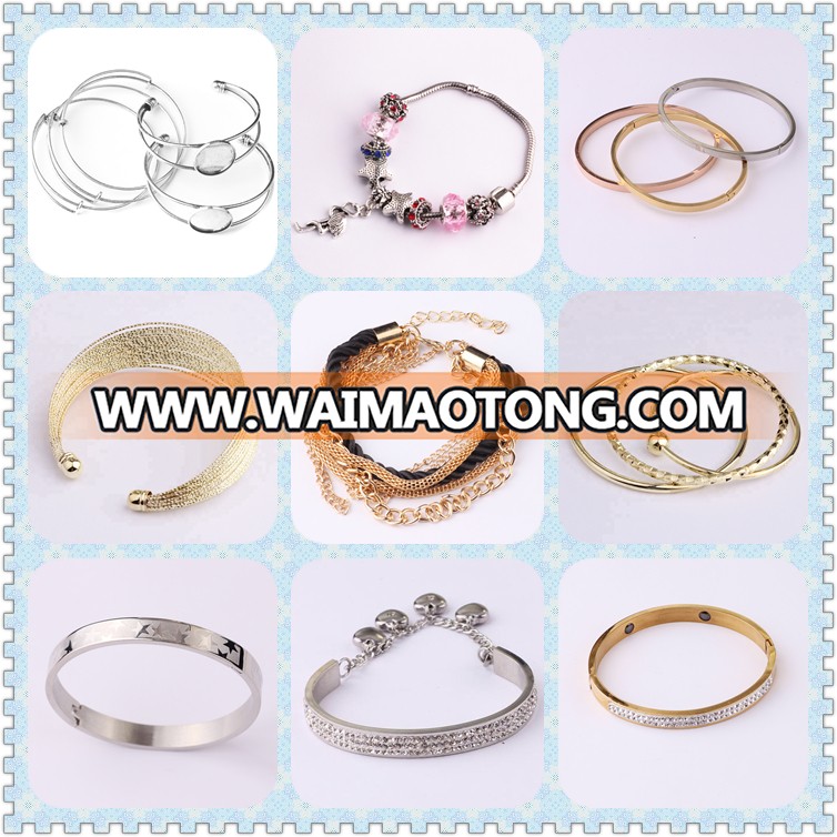 jewelry wire silver bulk custom logo fashion cheap personalized wholesale stainless steel couple friendship bracelets for women