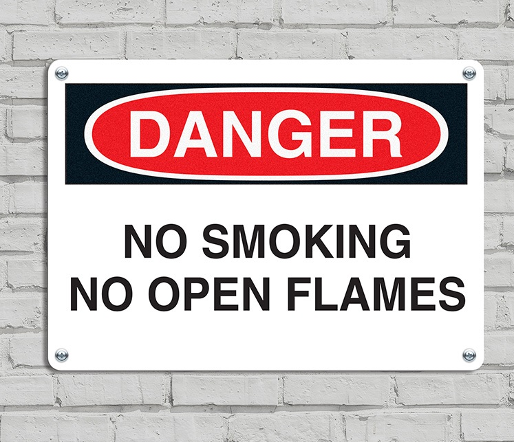 Custom Danger Sign No Smoking aluminum