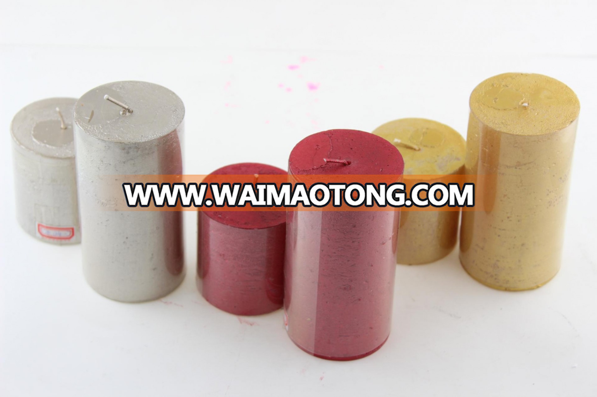 Special design decorative long burning time paraffin wax pillar candles for church decoration