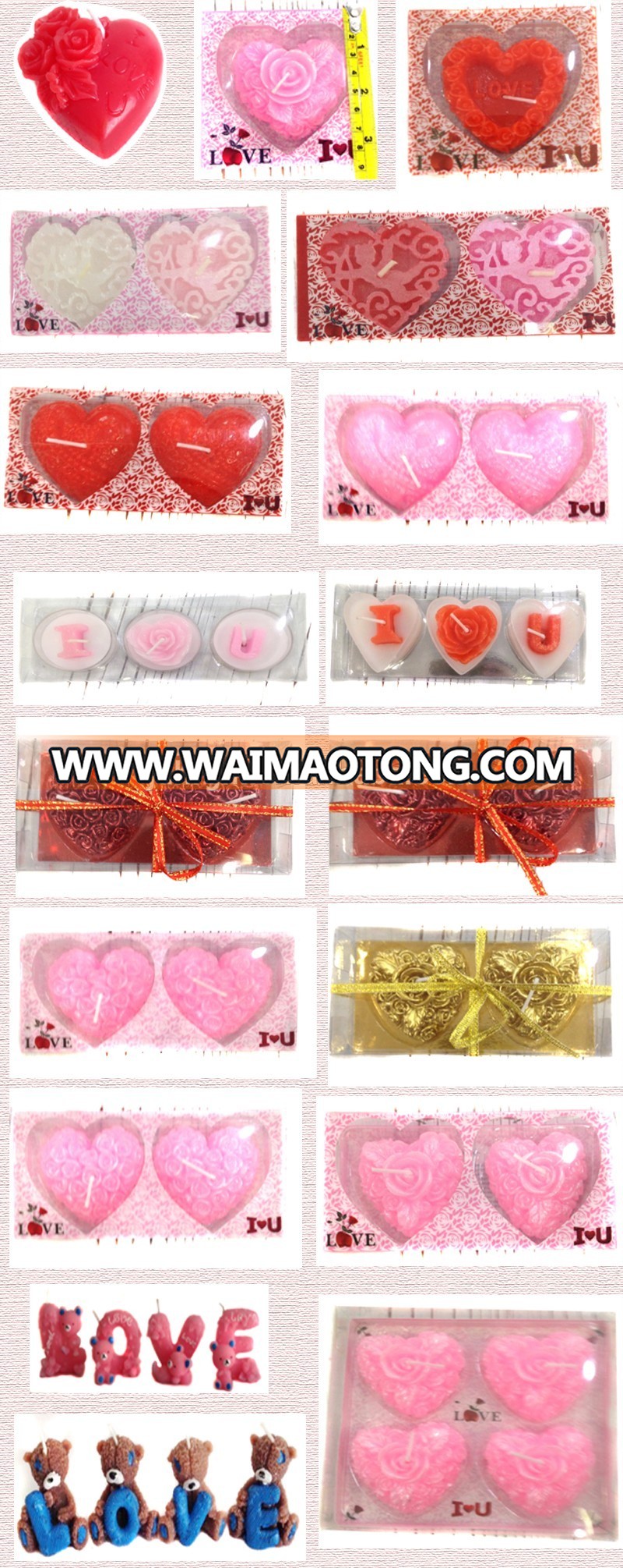 Yes handmade paraffin wax heart shaped aroma candles