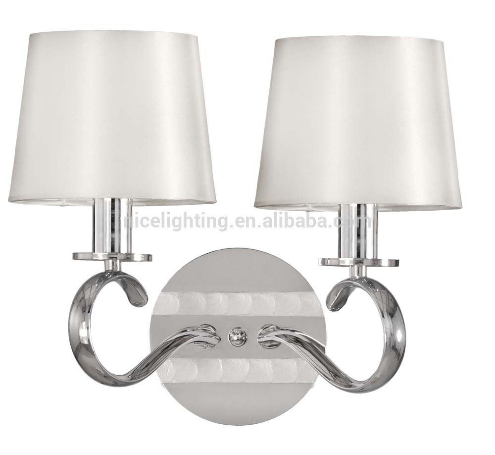 E27 light source table lamp with white satin shade and handmade shell metal ball for furniture decoration