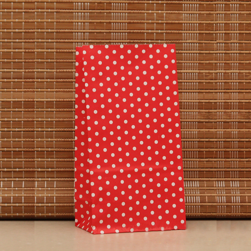 Striped Polka Dot Paper Gift Bags Tea Powder Nut Food Cookie Packaging Bags Gift Sweet Candy Handle Bag For Children