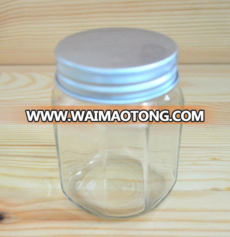 New arrival clear pickles bottles glass bottle with metal cap