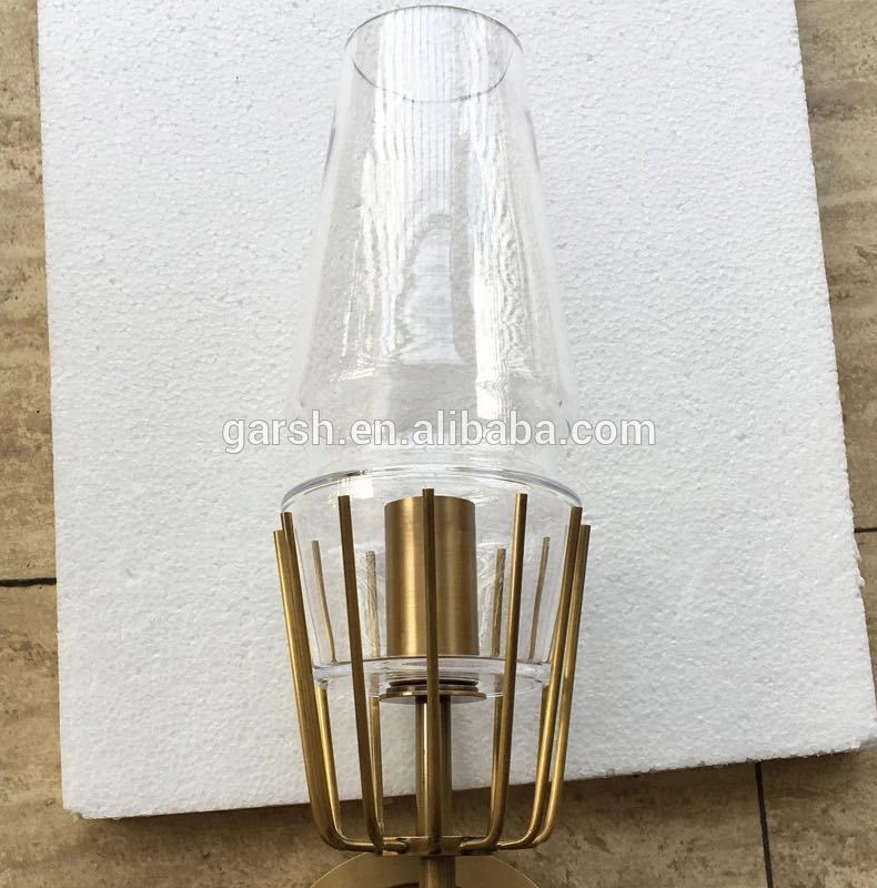 Luxury Designer Lighting Clear Glass Brass Iron Modern Wall Scone Hotel