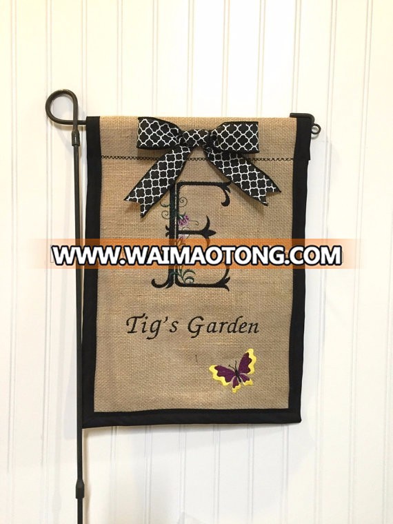 New arrival 2016 burlap garden decoration flag