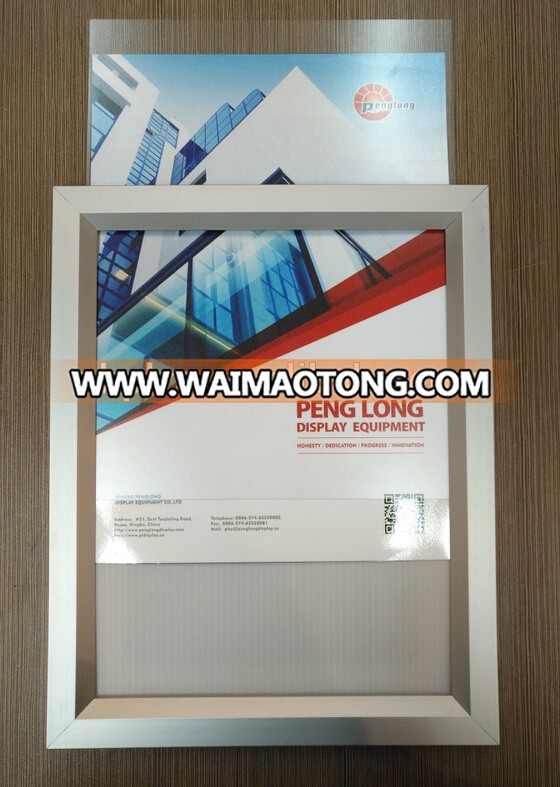 Aluminum showroom frame poster drop in aluminum frame wall mounted 6x9