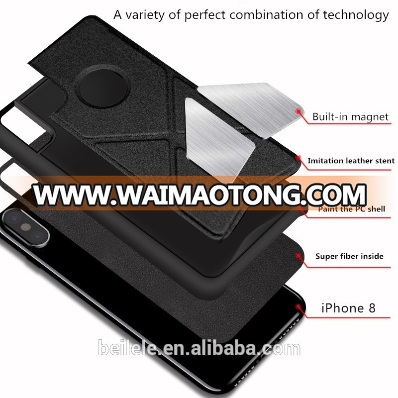 New arrival foldable bracket multi-function mobile phone cover for phone X anti-crash phone case