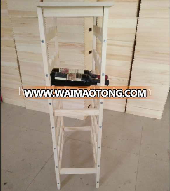 Foldable Wooden Wine Bottle Stand with  Custom Size for Beer,Whiskey Glass Bottles