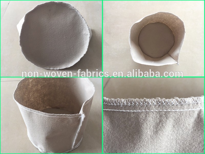 Black brown nonwoven fabric root pouch nursery pot used for gardening