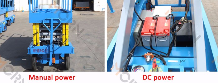 Trailing mobile scissor man lift equipment