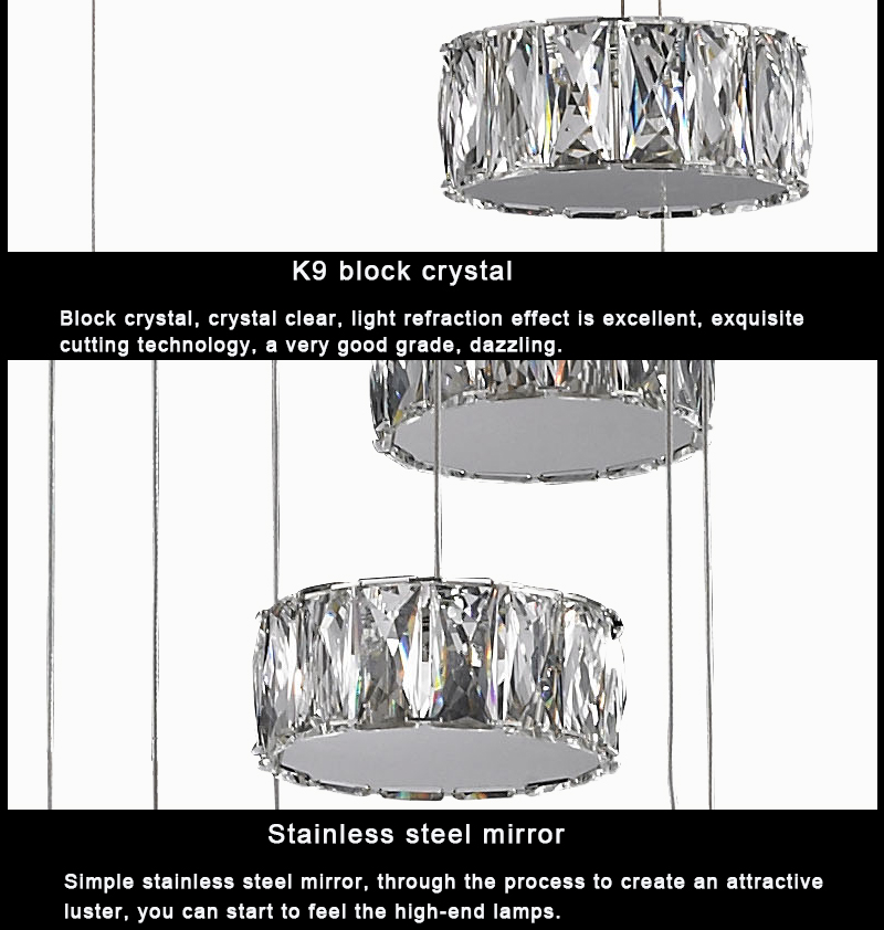 Hot New Products Crystal Large Pendant Lights Luxury Kristal Hotel Decoration LED Chandelier Lamp