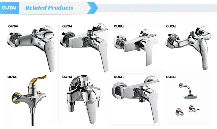 Cold and hot wall mount bathroom bathtub faucet bath shower mixer taps