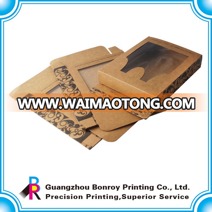 custom personalized kraft paper hair extension box wholesale hair extension packaging box with window