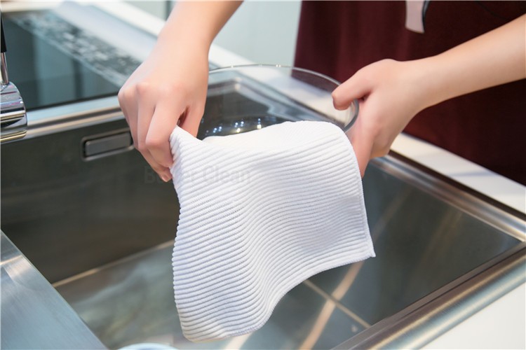 Microfiber wash kitchen hand cleaning towel cheap plush polyester dish washing cloth