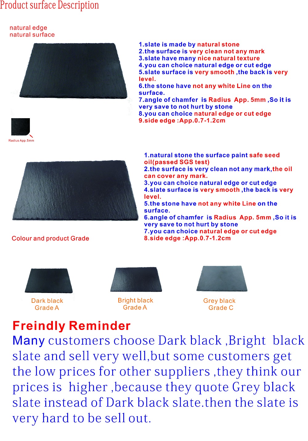 [factory direct] [Passed SGS BSCI inspection] Natural Rectangle slate plate slate cheese slate tray series product