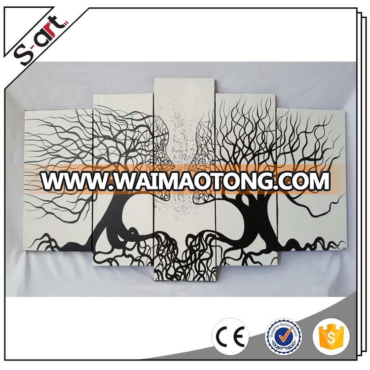 Top level hot sale simple design abstract oil painting 5 panels